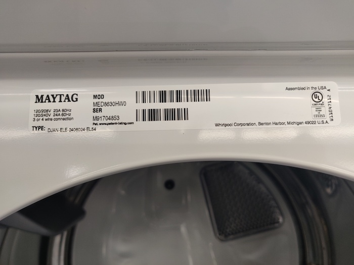 How to Find a Dryer Serial Number Bellingham Electric
